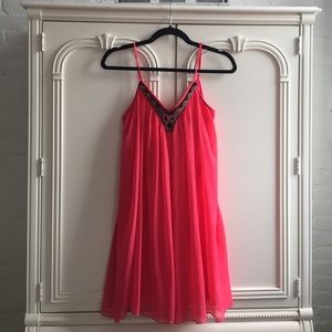 Express Pink Dress with Beading Detail